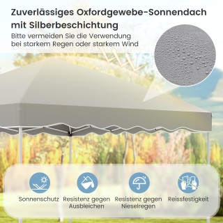 Costway Αδιάβροχη Πτυσσόμενη Τέντα 3x3m με Τσάντα Μεταφοράς, Γκρι N...