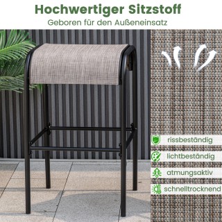 Costway  Μεταλλικά Σκαμπό Μπαρ Εξωτερικού Χώρου με Εργονομικό Σχεδι...