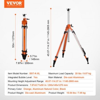 VEVOR Τρίποδο Laser Level με Ρυθμιζόμενο Ύψος 114 cm JZSJJCZXSJS0I... VEVOR Τρίποδο Laser Level με Ρυθμιζόμενο Ύψος 114 cm JZSJJCZXSJS0I...