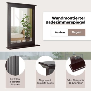 Καθρέφτης Μπάνιου 68,5 x 57 x 12 cm με Ορθογώνιο Σχήμα Χρώματος Κα... Καθρέφτης Μπάνιου 68,5 x 57 x 12 cm με Ορθογώνιο Σχήμα Χρώματος Κα...