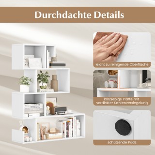 Costway Πενταώροφη Σ-σχήματος Βιβλιοθήκη με Ανοιχτά Ράφια και Αντιο... Costway Πενταώροφη Σ-σχήματος Βιβλιοθήκη με Ανοιχτά Ράφια και Αντιο...