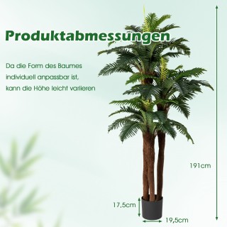 Costway Σετ 2 Τεχνητές Φοίνικες με Ρυθμιζόμενα Φύλλα και 3 Πραγματι...