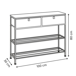 5Five Simply Smart Κονσόλα Tissa με 2 Συρτάρια και Σκούρο Γκρι Παπο...