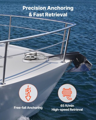 VEVOR Κάθετος Ηλεκτρικός Βίντζι Άγκυρας 12V, 1100W, για Αλυσίδα & Σ...