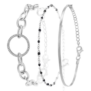 So Charm Σετ 3 Βραχιόλια διακοσμημένα με Κρύσταλλα Swarovski, Ασημί... So Charm Σετ 3 Βραχιόλια διακοσμημένα με Κρύσταλλα Swarovski, Ασημί...