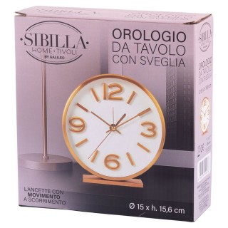 Galileo Επιτραπέζιο Στρογγυλό Ρολόι με Ξυπνητήρι 15 εκ. Μοντέρνου Ρ...