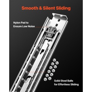 VEVOR Συρόμενοι Οδηγοί Συρταριών 16-60 εκ. με Απαλό Κλείσιμο και Πλ... VEVOR Συρόμενοι Οδηγοί Συρταριών 16-60 εκ. με Απαλό Κλείσιμο και Πλ...