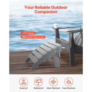 VEVOR Γκρι Πτυσσόμενο Υποπόδιο HDPE Adirondack KZDADLDKTTQPCOJ8NV0 VEVOR Γκρι Πτυσσόμενο Υποπόδιο HDPE Adirondack KZDADLDKTTQPCOJ8NV0