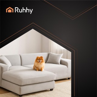 Ruhhy Γωνιακό Κάλυμμα Καναπέ - Ανοιχτό Γκρι Ελαστικό Βελούδο 190 - ...