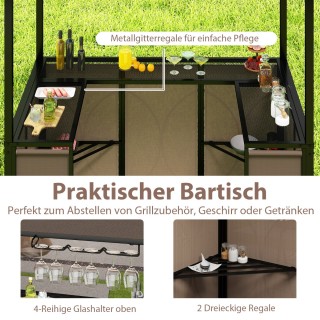 Costway Αδιάβροχο Μπαρ Μπάρμπεκιου με Μπάρα & 2 Καρέκλες Μπαρ - Δι... Costway Αδιάβροχο Μπαρ Μπάρμπεκιου με Μπάρα & 2 Καρέκλες Μπαρ - Δι...