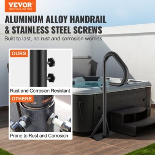 VEVOR Χειρολαβή Υδρομασάζ, Περιστρεφόμενη 360° με Ρυθμιζόμενο Ύψος ...