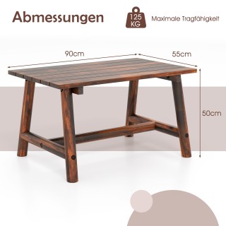 Costway Ρεκταγωνικός Καφέ Τραπέζι Μπαλκονιού από Μασίφ Ξύλο με Λατέ... Costway Ρεκταγωνικός Καφέ Τραπέζι Μπαλκονιού από Μασίφ Ξύλο με Λατέ...