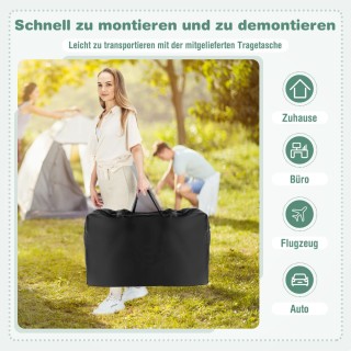 Costway Φορητό Πτυσσόμενο Βρεφικό Κρεβάτι Σκούρο Γκρι BC10119DK