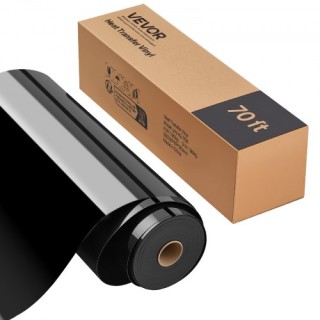 VEVOR Γυαλιστερό Μαύρο Ρολό Θερμομεταφερόμενου Βινυλίου 304.8 x 213... VEVOR Γυαλιστερό Μαύρο Ρολό Θερμομεταφερόμενου Βινυλίου 304.8 x 213...