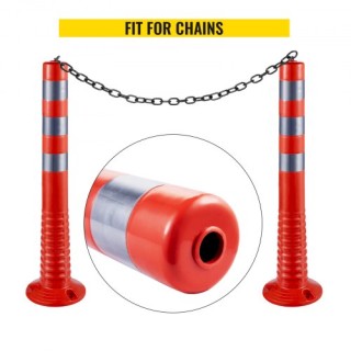 Σετ 6 Κωνικών Οριοδεικτών VEVOR 30, Πορτοκαλί Κώνοι Ασφαλείας με Αν...