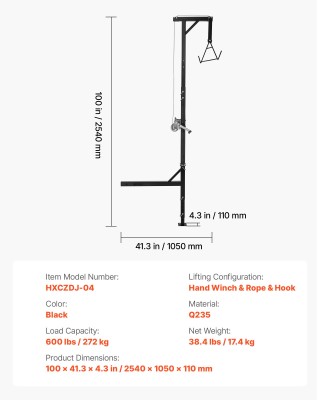VEVOR Υπερυψωμένος Γερανός Κυνήγιου 600 lbs με Περιστρεφόμενο Άξονα...
