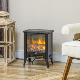 HOMCOM  Ηλεκτρικό Τζάκι 1800W με Εφέ Φλόγας σε 3 Εντάσεις, από Μέτα...