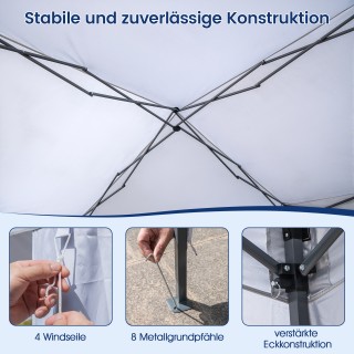 Costway Σπαστό Σταθερό Αδιάβροχο Κιόσκι 3x3μ με Ρολοσακούλα, Πασσάλ...