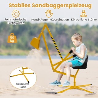 Costway Παιδικός Εκσκαφέας με Καθίσμα360° Περιστροφή TS10257YE Costway Παιδικός Εκσκαφέας με Καθίσμα360° Περιστροφή TS10257YE