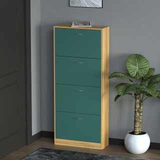 BAKAJI  Ντουλάπα παπουτσιών 4 φύλλων με ράφια διπλού βάθους με λαβή...