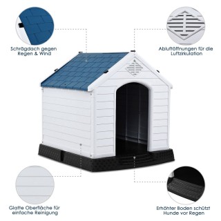 Costway  Πλαστικό Σπιτάκι Σκύλου για Μικρά και Μεσαία Κατοικίδια - ...