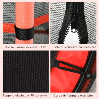 HOMCOM Τραμπολίνο για Παιδιά Ø1.6x1.9 m με Δίχτυ Ασφαλείας και Επε... HOMCOM Τραμπολίνο για Παιδιά Ø1.6x1.9 m με Δίχτυ Ασφαλείας και Επε...