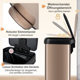 Costway Κάδος Απορριμμάτων 50L με Αθόρυβο Κλείσιμο και Αποσμητικό α... Costway Κάδος Απορριμμάτων 50L με Αθόρυβο Κλείσιμο και Αποσμητικό α...