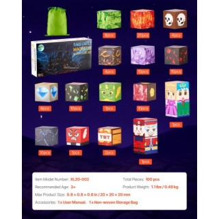 VEVOR Σετ Μαγνητικών Τουβλών 100 Τεμ Σκοτεινό Κάστρο STEM Montessor...