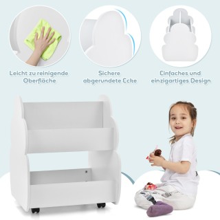 Costway Παιδική Βιβλιοθήκη με Ρόδες και Άφθονο Αποθηκευτικό Χώρο 52...