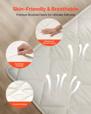 VEVOR Δίφυλλο Ιαπωνικό Τατάμι Στρώμα με Τσάντα Αποθήκευσης, Λευκό B...