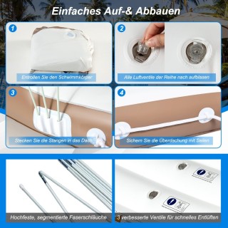 Costway Πλωτό Νησί με Αφαιρούμενη Τέντα και Αντηλιακή Προστασία 50+...