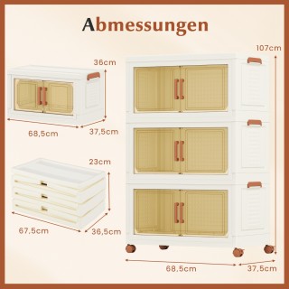 Costway Πτυσσόμενο Πλαστικό Κουτί Αποθήκευσης 210L με Ρόδες και Διά... Costway Πτυσσόμενο Πλαστικό Κουτί Αποθήκευσης 210L με Ρόδες και Διά...