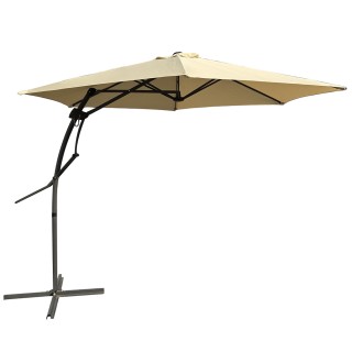 BAKAJI Ομπρέλα Κήπου Μπεζ Εκκεντρωμένη 3 x 3 μ. με Σταυρωτή Βάση κα...