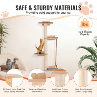 Ράφια Γάτας Τοίχου VEVOR με Πλατφόρμα - Δεντρόσχημο Έπιπλο Γάτας G... Ράφια Γάτας Τοίχου VEVOR με Πλατφόρμα - Δεντρόσχημο Έπιπλο Γάτας G...