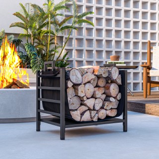 Outsunny Εξωτερική και Εσωτερική Ξυλοθήκη από Ατσάλι με Τσάντα Μετα...