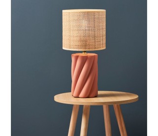 Ostaria Λάμπα Στριφτή Κεραμική Twist Τερακότα Μπεζ Χρυσή -36932