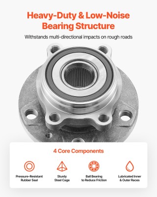 VEVOR Σετ Εμπρόσθιου Ρουλεμάν & Κόμβου (137 x 137 x 84 mm) για Audi...