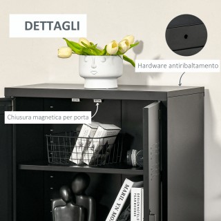 HOMCOM Δίφυλλη Μεταλλική Ντουλάπα σε Βιομηχανικό Στυλ για Σπίτι και... HOMCOM Δίφυλλη Μεταλλική Ντουλάπα σε Βιομηχανικό Στυλ για Σπίτι και...