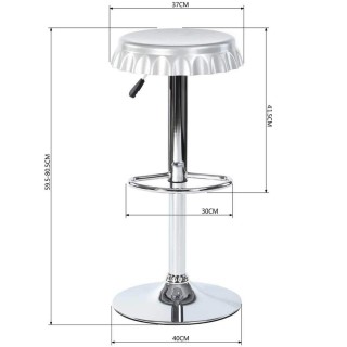 BAKAJI  Σετ 2 Σκαμπό Μπαρ Κουζίνας Καθίσματα Σχήμα Καπάκι Μπουκαλιο...