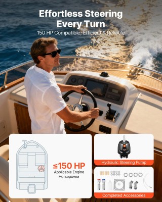 VEVOR Τιμόνι Υδραυλικής Αντλίας 150 HP για Αλιευτικά Σκάφη YYZXDB15...
