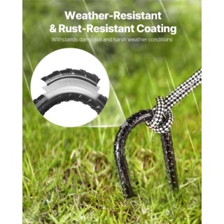 VEVOR Σετ 16 Ανθεκτικών Γαλβανισμένων Αγγυρίων Εδάφους J Hook 12 Ιν...