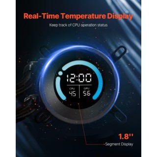 VEVOR Ψύκτρα Υγρού CPU AIO με Ανεμιστήρα 120 mm για Intel AMD CPULQ...