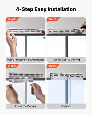 VEVOR Διαφανής Πλαστική Κουρτίνα PVC 2.1μ Ύψος x 1.8μ Πλάτος x 2 χι... VEVOR Διαφανής Πλαστική Κουρτίνα PVC 2.1μ Ύψος x 1.8μ Πλάτος x 2 χι...