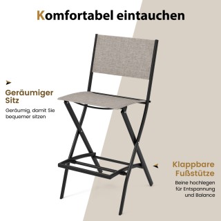 Costway Σετ Εξωτερικών Σκαμπό Μπαρ Υψηλής Αντοχής και Άνεσης NP1134...