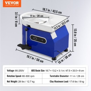 Κεραμικός Τροχός VEVOR 11 με Πεντάλ 450W & Εργαλεία  XSLPJSDJTLS454...