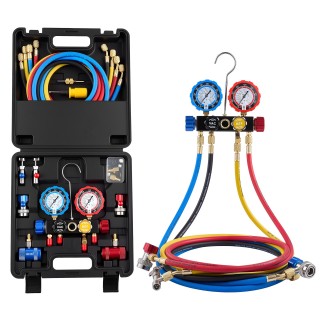 VEVOR Σετ Πολλαπλών Μετρητών Κλιματισμού για Ψυκτικά R134a R404A R1...