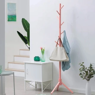BAKAJI Kalogeros Birch Wood Floor Hanger with 8 Hooks ...