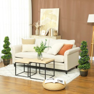 HOMCOM Σετ 2 Τεχνητών Φυτών Σπείρα από PE 90 εκ. με Συμπεριλαμβανόμ...