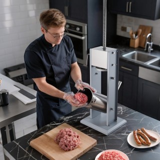 VEVOR Μηχανή Χειροκίνητης Παρασκευής Λουκάνικων 5L, Διπλής Ταχύτητα...