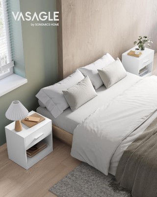 VASAGLE Σετ 2 Μοντέρνα Κομοδίνα σε Κλασικό Λευκό 45x35x58 εκ. LET77... VASAGLE Σετ 2 Μοντέρνα Κομοδίνα σε Κλασικό Λευκό 45x35x58 εκ. LET77...